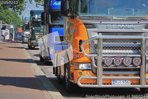 Image of Truck Convoy Protest in Helsinki, Finland 