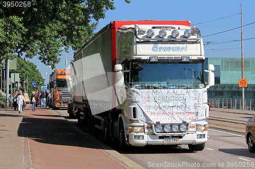 Image of Truck Convoy Protest in Helsinki 2016