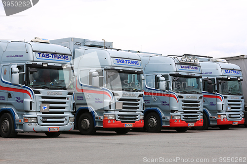 Image of Fleet of Scania Trucks