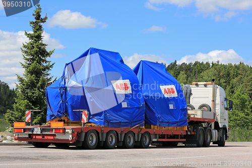 Image of Industrial Objects on Semi Trailer Oversize Load