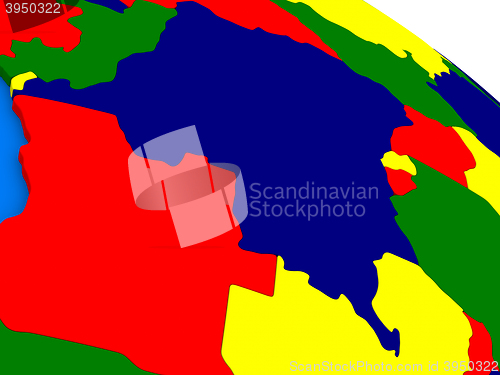 Image of Democratic Republic of Congo on colorful 3D globe