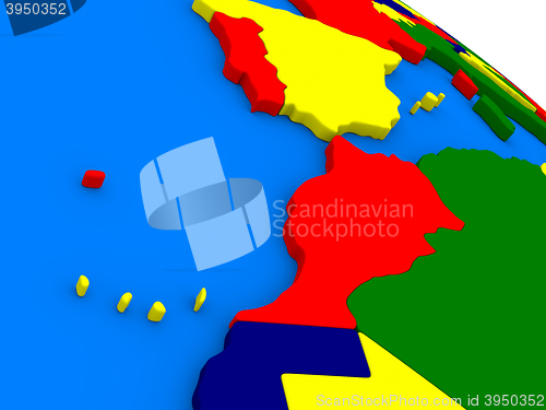 Image of Morocco on colorful 3D globe