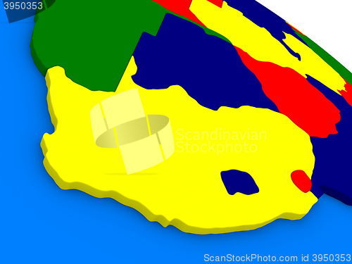 Image of South Africa on colorful 3D globe
