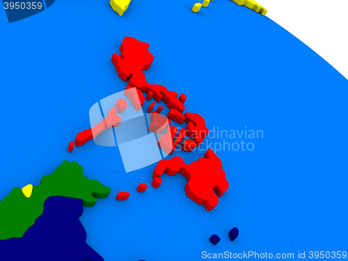 Image of Philippines on colorful 3D globe