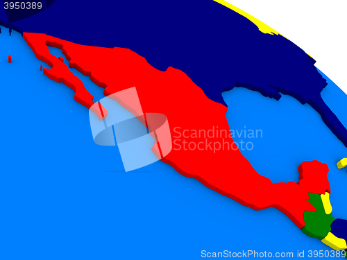 Image of Mexico on colorful 3D globe