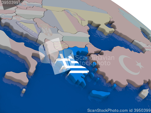 Image of Greece with flag