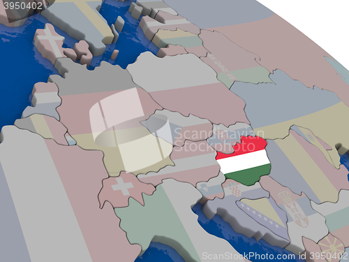 Image of Hungary with flag