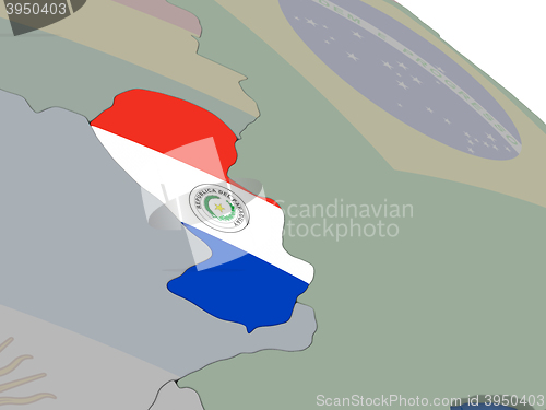 Image of Paraguay with flag