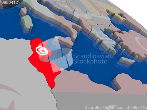 Image of Tunisia with flag