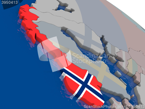 Image of Norway with flag