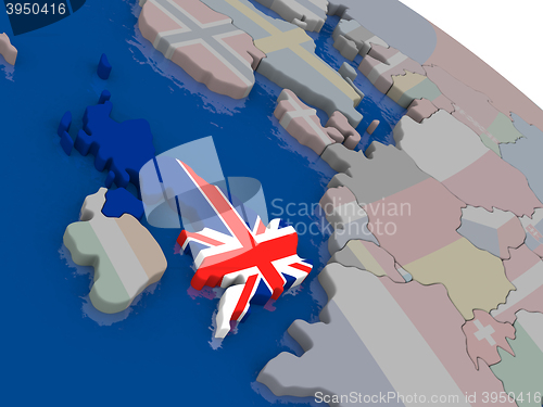 Image of United Kingdom with flag