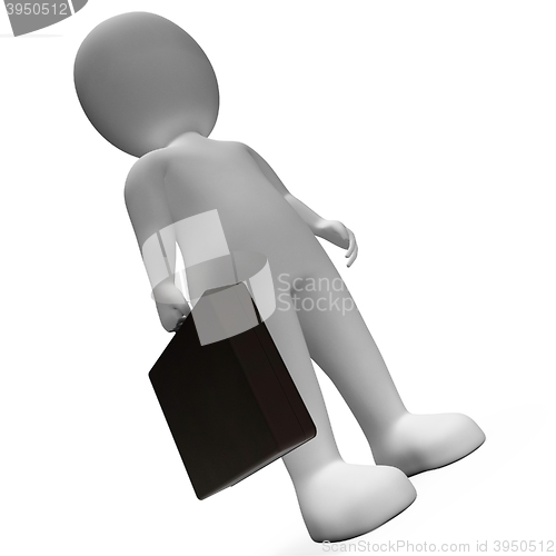 Image of Standing Businessman Means Stood Stands And Executive 3d Renderi