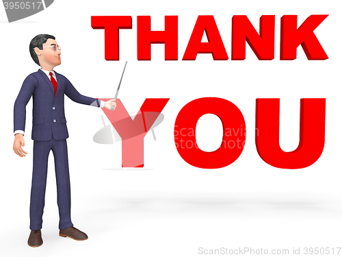 Image of Thank You Represents Business Person And Businessman 3d Renderin