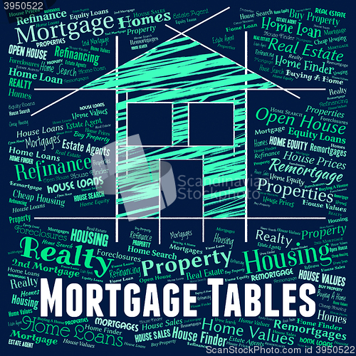 Image of Mortgage Tables Shows Real Estate And Borrowing