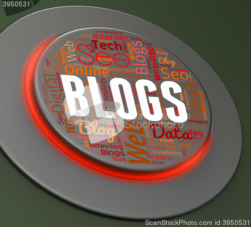 Image of Blogs Button Represents Web Site And Blogger