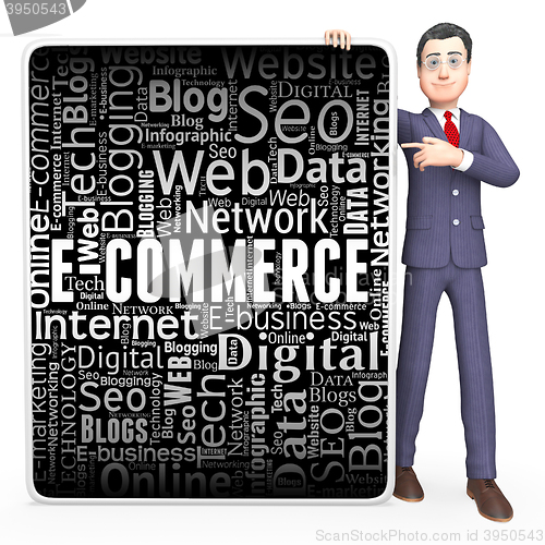 Image of Ecommerce Sign Represents Online Business And Biz