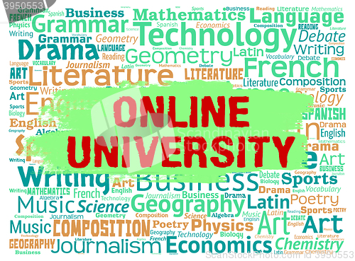 Image of Online University Means Educational Establishment And Colleges