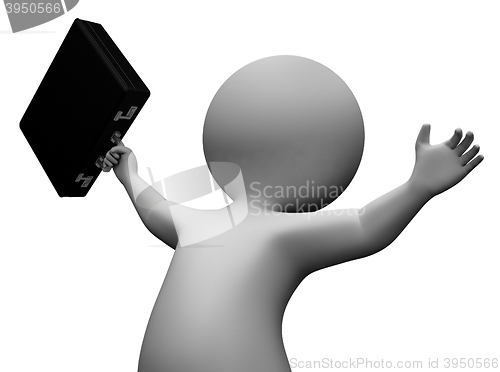 Image of Happy Character Means Business Person And Joy 3d Rendering