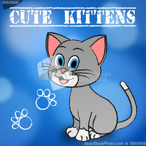 Image of Cute Kittens Represents Domestic Cat And Cats