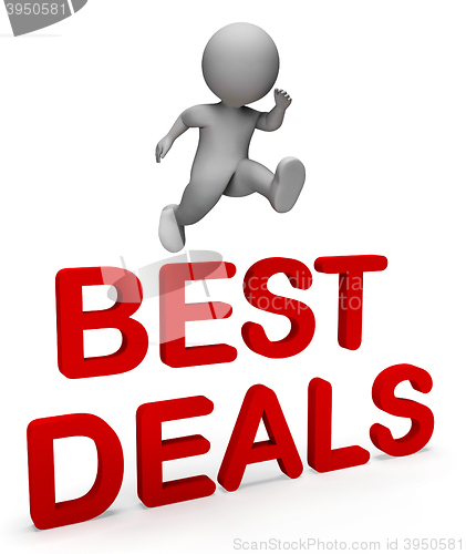 Image of Best Deals Indicates Number One And Bargain 3d Rendering