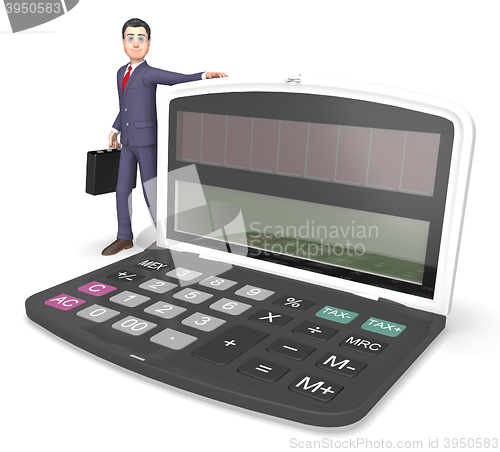 Image of Calculator Businessman Indicates Entrepreneur Earnings And Figur