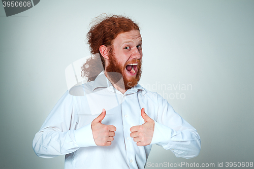 Image of The young man looking at camera