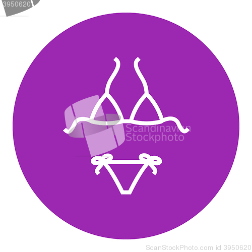 Image of Swimsuit for women line icon.