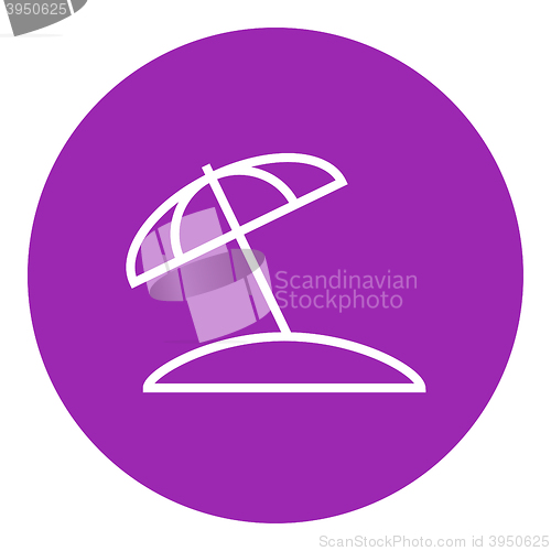 Image of Beach umbrella line icon.