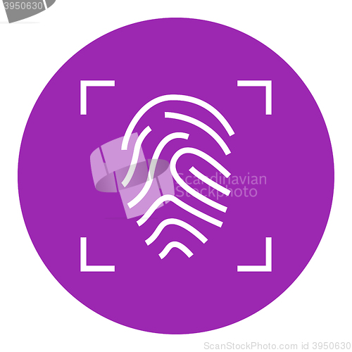 Image of Fingerprint scanning line icon.