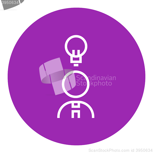 Image of Businessman with idea line icon.