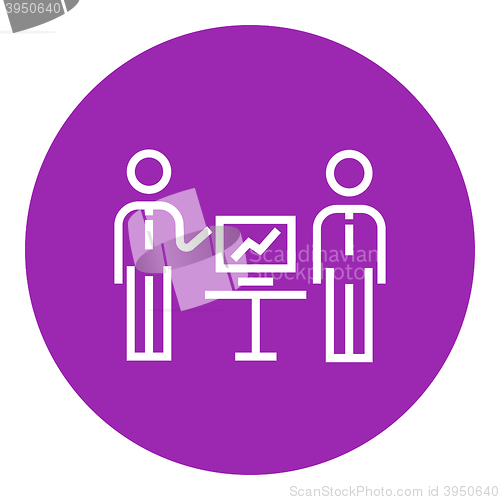 Image of Business presentation line icon.