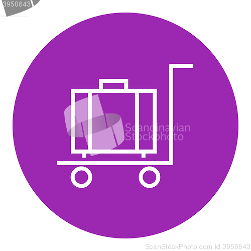 Image of Luggage on trolley line icon.