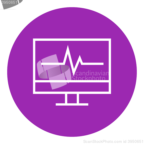 Image of Heart beat monitor line icon.