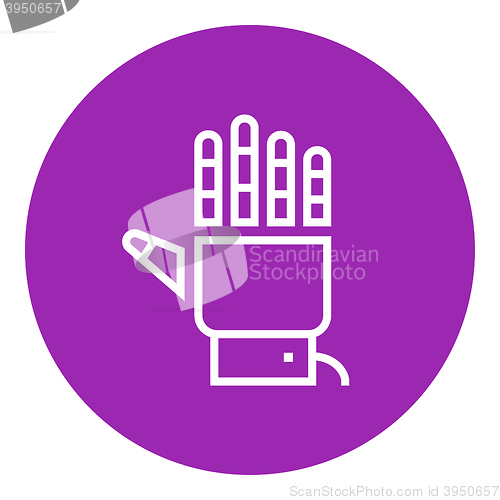 Image of Robot hand line icon.