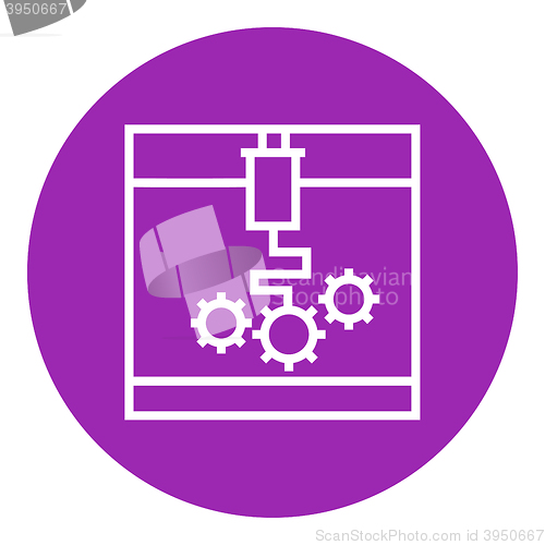 Image of Tree D printing line icon.