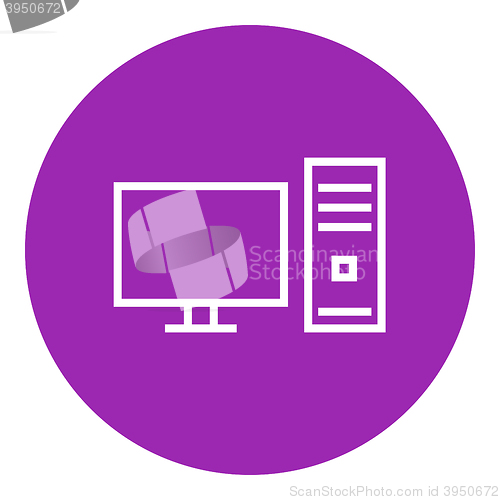 Image of CPU and monitor line icon.