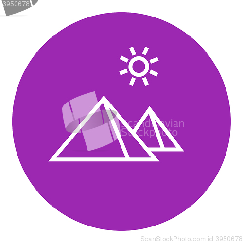 Image of Egyptian pyramids line icon 