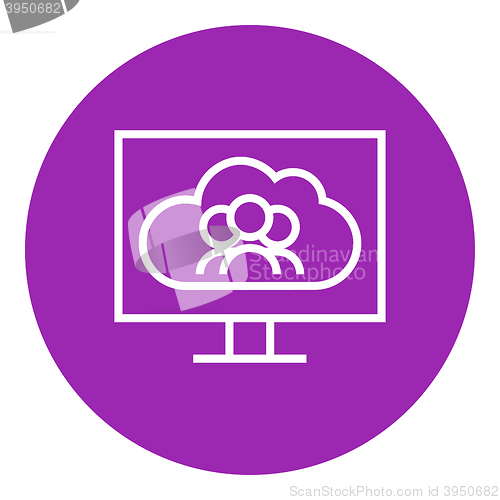 Image of Cloud computing line icon.