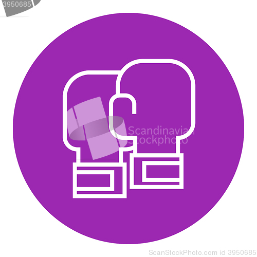 Image of Boxing gloves line icon.