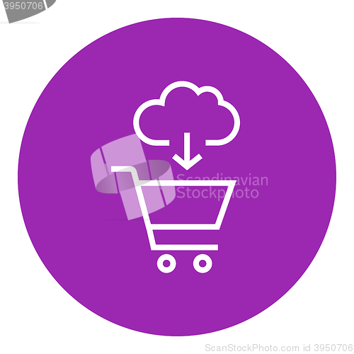 Image of Online shopping line icon.