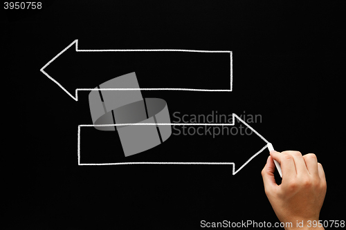 Image of Blank Arrows Concept Blackboard