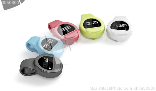 Image of Clip-on activity trackers on white