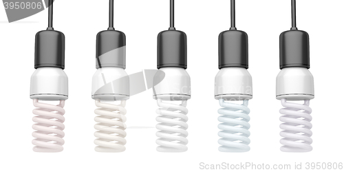 Image of Light bulbs with different color temperatures 
