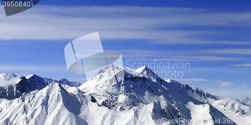 Image of Panoramic view on winter mountains