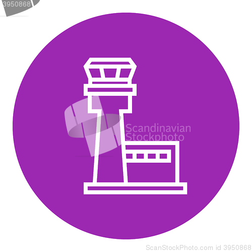 Image of Flight control tower line icon.
