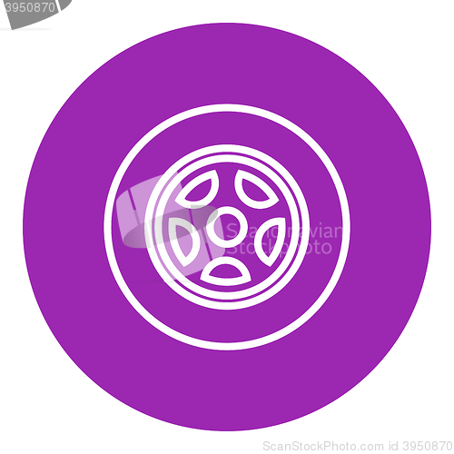 Image of Car wheel line icon.