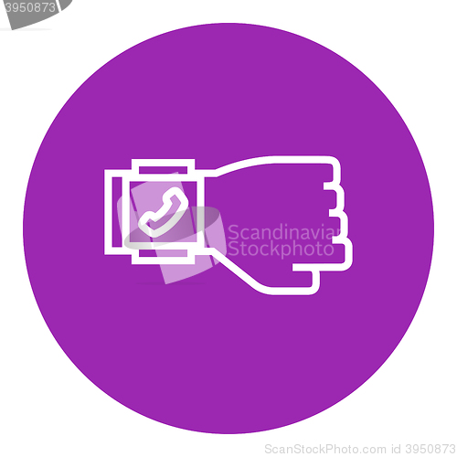 Image of Smartwatch line icon.