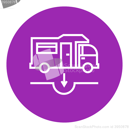 Image of Motorhome and sump line icon.