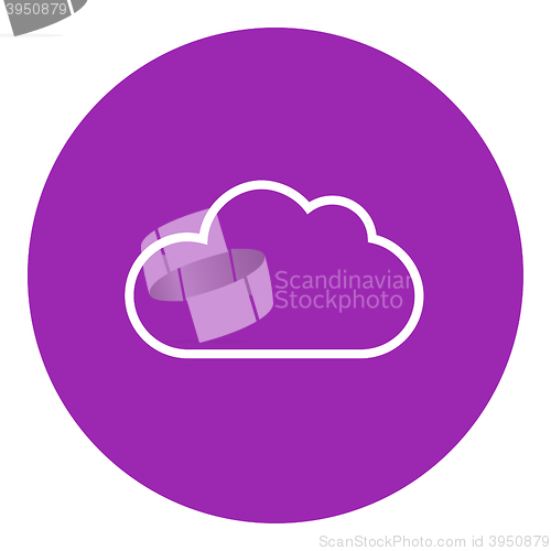 Image of Cloud computing line icon.