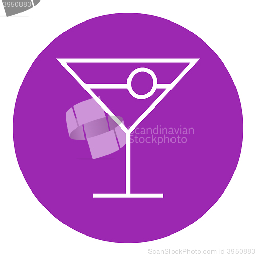 Image of Cocktail glass line icon.